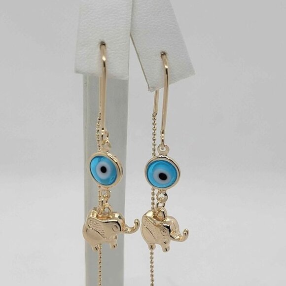 Jewelry - Bundle Brazilian 18k Gold Filled Evil Eye w/ Elephant Earrings